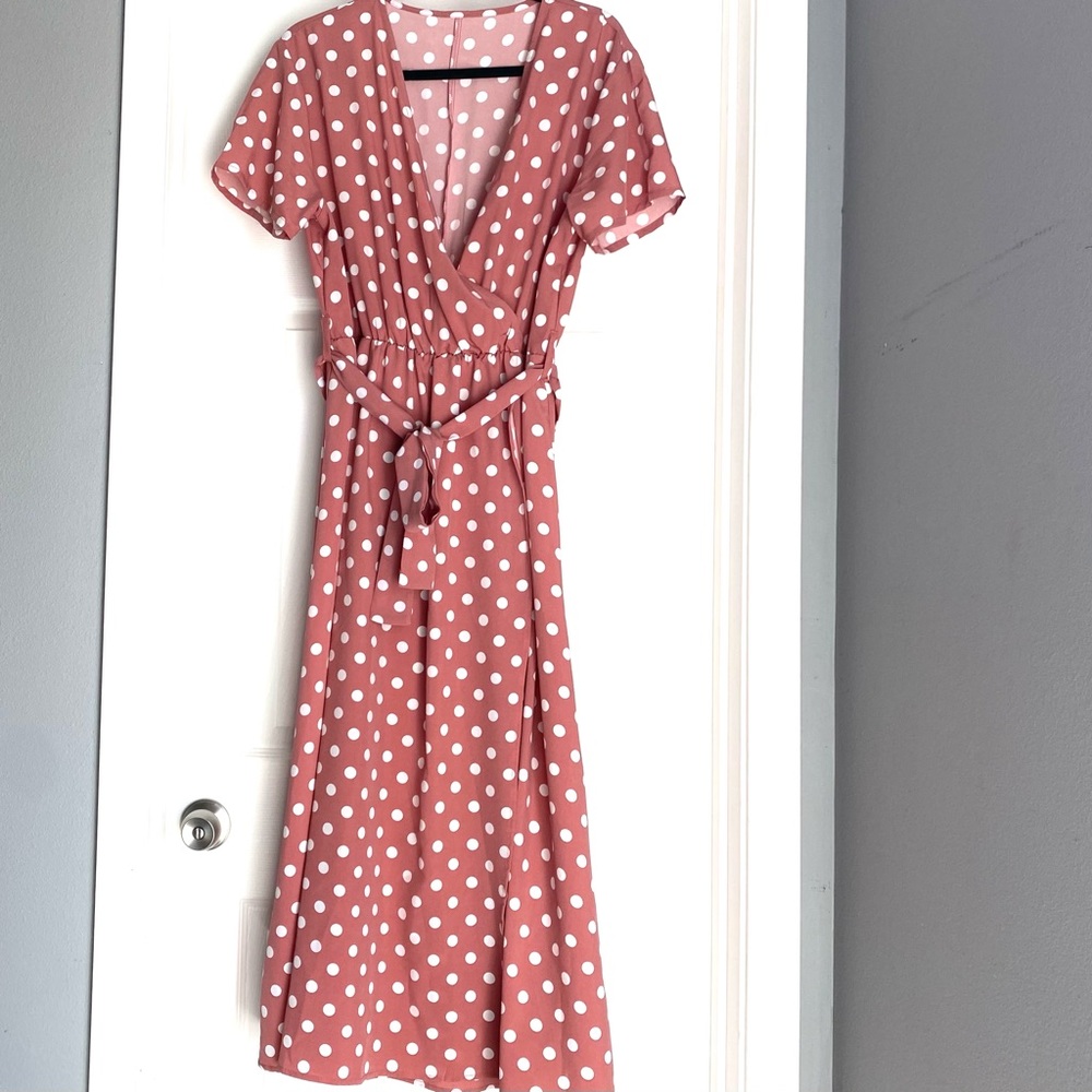 FAUX WRAP MAXI DRESS